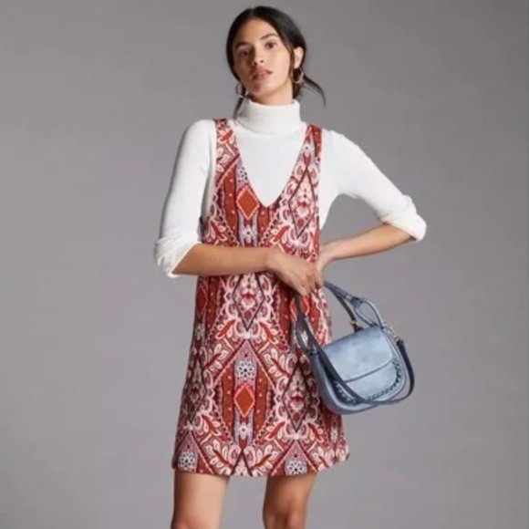 Anthropologie Dresses & Skirts - NWT Anthropologie Maeve Jacquard Mini Dress Womens M Red